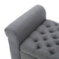 Hayes - Contemporary Armed Storage Bench With Rolled Arms And Button Tufting