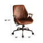 Brancaster - Aluminum Top Grain Leather Office Chair - Coffee