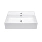 Modern Ceramic Rectangular Wall Mounted Bathroom Sink With Faucet Hole & Overflow