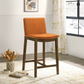 Sagewood - Set of 2 - 35" Burnt Orange Velvet Counter Chair – Mid-Century Modern Dining Seat