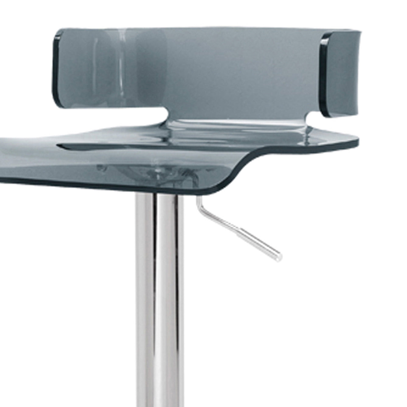 Malborough- Set of 2 - 36" Grey & Chrome Adjustable Swivel Bar Stools with 360° Mobility