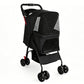 Foldable Pet Stroller For Small Dogs And Cats With Multi Functional Tray
