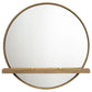 Benson - Round Vanity Wall Mirror With Shelf - Sand