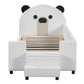 Upholstered Daybed With Bear Shaped Headboard, Hydraulic System And Breathable Fence