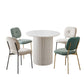 Modern 4 Person Dining Set With Bamboo & Table And Turquoise & Chairs Metal Legs, Space Saving Design - White
