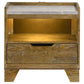 Packard - 1 Drawer Nightstand With LED Lighting And USB Charging - Oak