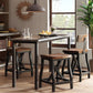 Industrial Counter Stool With Back Removable Solid Acacia - Amber