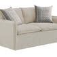 Upendo - Pattern Linen Loveseat With 2 Toss Pillows - Beige