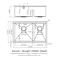 Double Bowl Undermount Kitchen Sink 60 / 40 Split - Brushed Nickel