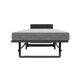Modern Metal Folding Bed Frame With Foam Mattress, Easy Storage & Mobility - Black