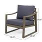 Samwell - Club Chair Outdoor Seating Acacia Wood - Dark Gray