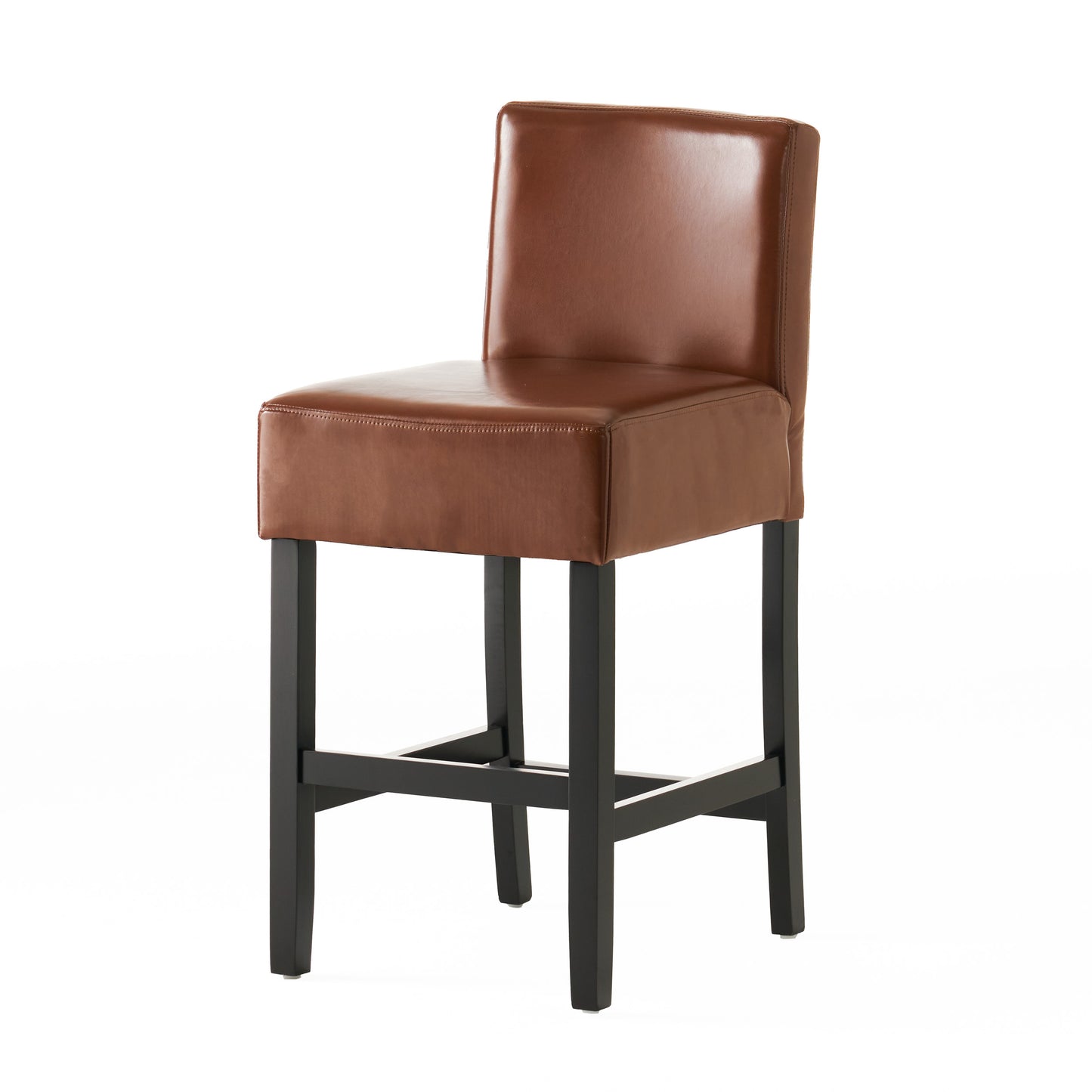 Zuma - set of 2 -28" Brown Leather Counter Stool with Ergonomic and Durable Design