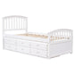 Platform Storage Bed Solid Wood Bed With 6 Drawers