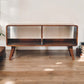 Curved Double Slot Media Unit - Dark Brown