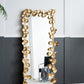 Full Length Mirror With en Leaf Accents, Floor Miiror For Living Room Bedroom - Gold
