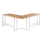 Roman - Industrial L Shaped Desk - White / Natural