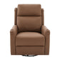 Manual Recliner, Swivel Rocking Chair With 8 Point Massage And Heating - Brown