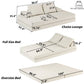 Multifunctional Convertible Sofa Bed With 2 Tumbler Backrests And 2 Pillows, Deep Seat Couch