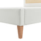 Haley - Upholstered Cane Back Platform Bed