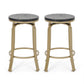 Mirella - Set of 2 - 24" Black and Gold Counter Stools,