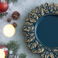 Plastic Charger Plate (Set of 8) - Blue / Gold