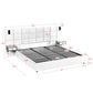 Upholstered Hydraulic Platform Bed With Storage Shelves, Reading Lamps, USB Port
