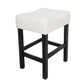 Zerena - Set of 2 - 27" Ivory Leather Counter Stools, Transitional Design for Kitchen & Living Room