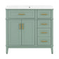 Bathroom Vanity With Sink, Soft Close Doors, 4 Storage Drawers