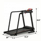 Home Fitness Treadmill With Extended Handrails, Portable Foldable Design - Black / Orange