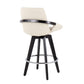 Cosmo - Contemporary Fixed Height Counter Stool With Swivel And Round Footrest (Set of 2)