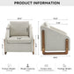 Modern Upholstered Armchair With Wooden Side Frame