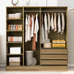 Doorless Storage Wardrobe For Dedroom With Shelves And 3 Drawers