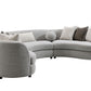 Ivria - Boucle Sectional Sofa With 9 Pillows - Gray