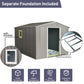 8Ft x 10Ft Outdoor Metal Storage Shed With Metal Floor Base, With Window - Gray
