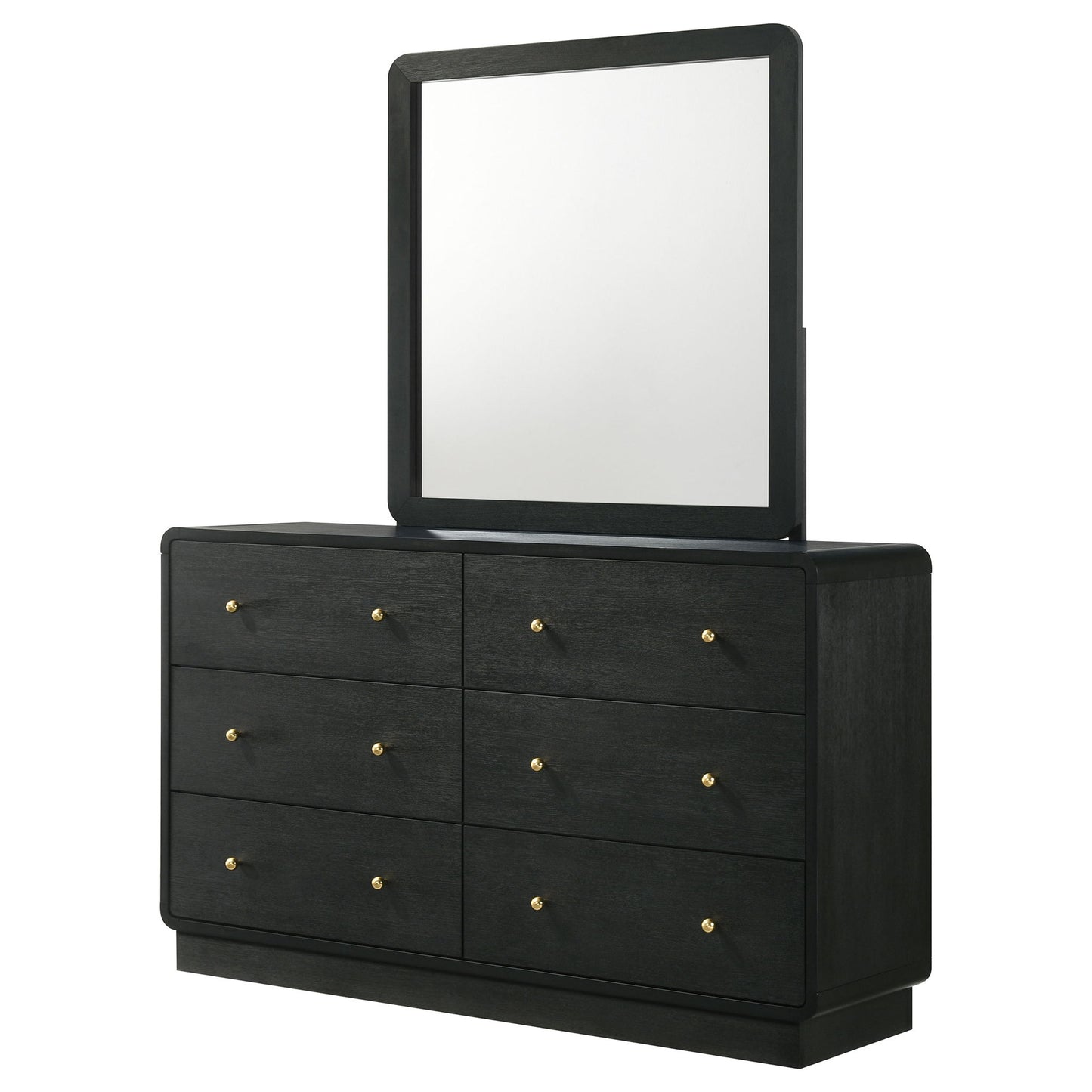 Burton - 6 Drawer Dresser With Mirror - Black