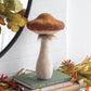 Mushroom Holiday Ornament, For Harvest Festival Fall Festival & Thanksgiving Table Decorations (Set of 2) - Beige / Orange