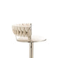 Mynroe - Set of 2 - Ivory Swivel Adjustable Counter Height Bar Stools with Footrest