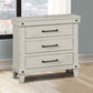 3 Drawer Elegant Nightstand - White