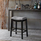 Solvianne- Set of 2 - 27." Grey Wood- Height  Saddle Counter Stool