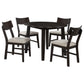 Jackie - 5 Piece Dining Set With Drop Leaf Table And Side Chairs - Dark Coffee
