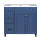 Bathroom Vanity With Sink, Soft Close Doors, Adjustable Shelves