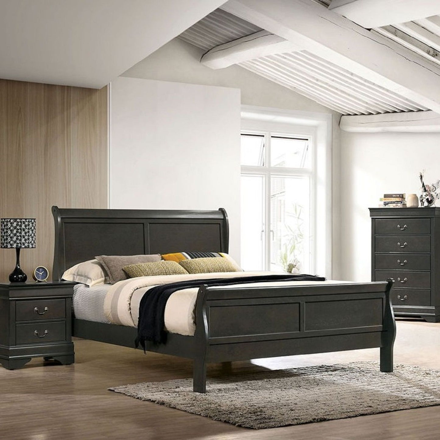 Louis Phillipe Sleigh Bed