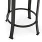 Hemlock - Set of 2 - 25" Black Swivel Counter Stools with Faux Wood Seat and High Back