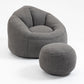 Bedding Bean Bag Sofa Chair High Pressure Foam With Footrest