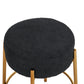 Omnira - Set of 2 - 24" Black Upholstered Round Bar Stools with Non-Slip Feet and Minimalist Design