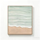 Framed Beach Wall Art, Textured Canvas Painting, Neutral Ocean Decor For Living Room - Beige / Blue