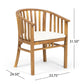 Outdoor Wooden Dining Chairs With Cushions (Set of 2)
