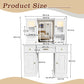 Large Vanity Table Set With Mirror, 6 Drawers & Shelves, Power Socket, Hair Dryer Holder, Cabinet Light, Dressing Desk - White