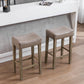 Sterling - Set of 2 - 29" Gray Counter Height Backless Faux Leather Bar Stools for Kitchen Island