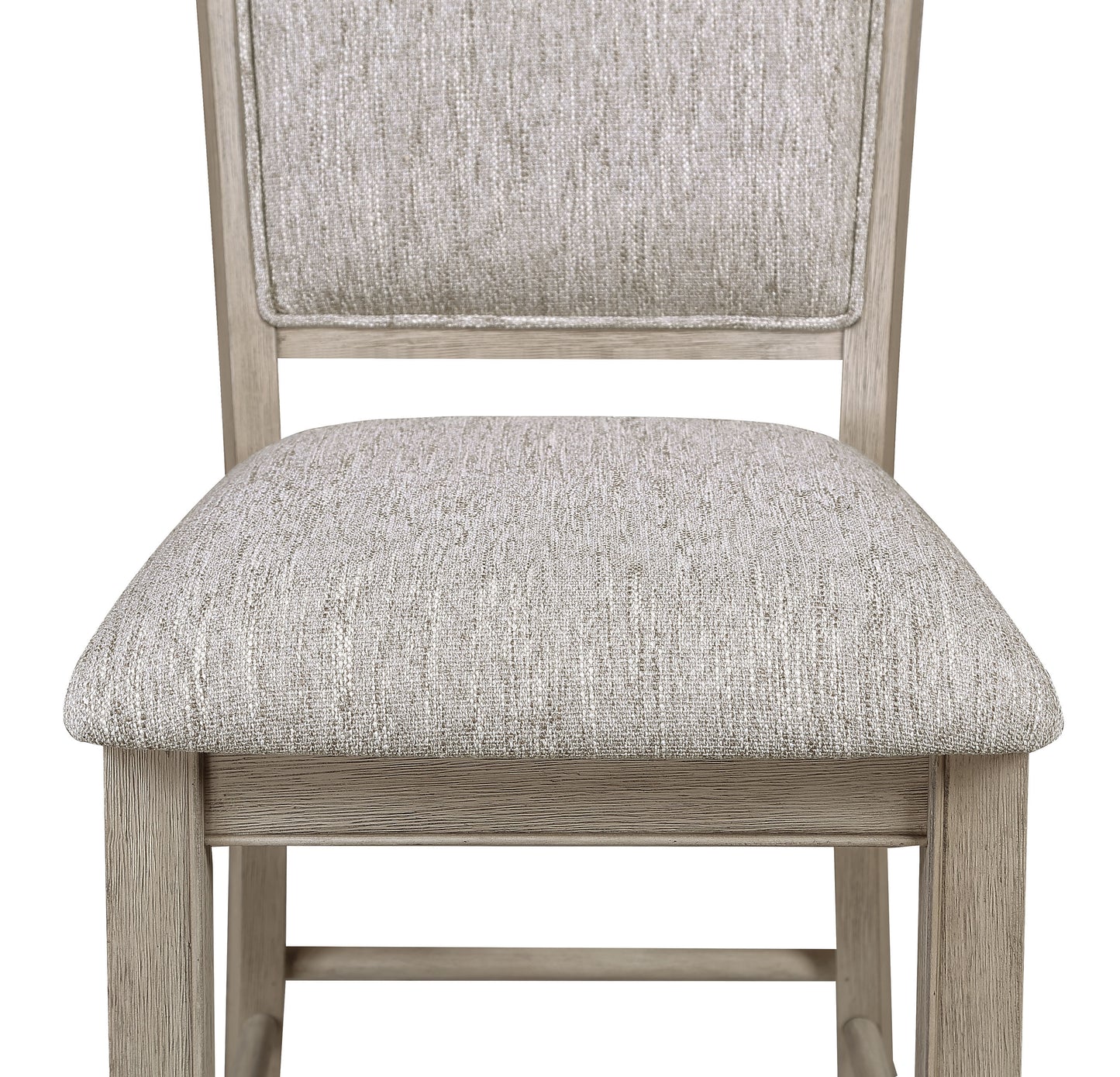 Hermione - Set of 2 - 26" Tan/Beige Gray Farmhouse Counter Stools with Upholstered Seat & Back